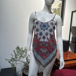 Miami Navy and Multicolor Patterned Top